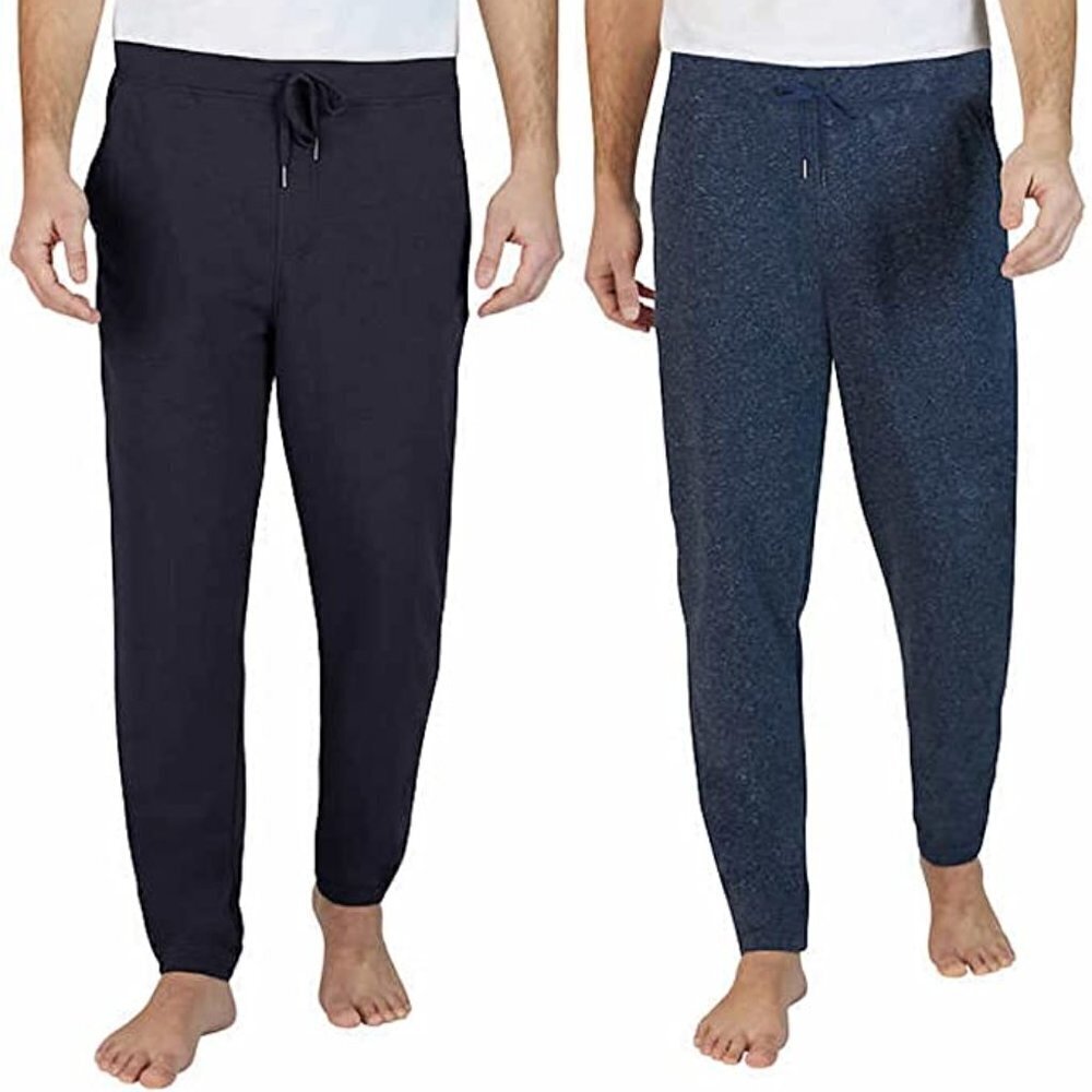 NWT! Men's Eddie Bauer Heather Navy and Solid Navy Jogger Set 2 Pack - S…